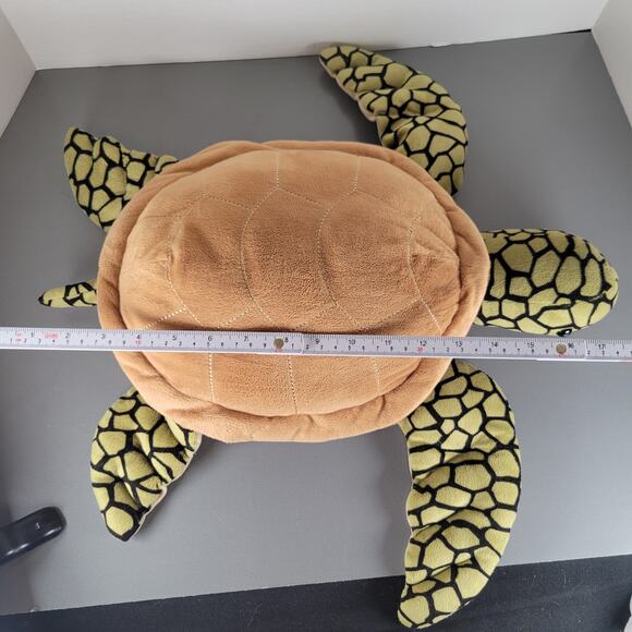 Sea Turtle Plush 18" Stuffed Animal Brown Shell Green Flippers Soft Toy Fiesta - Picture 3 of 16